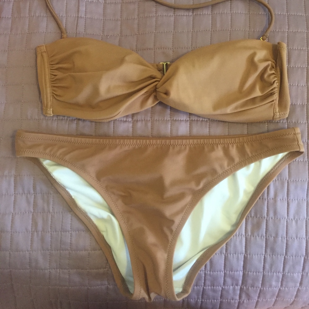 Victoria's Secret Tan/Brown Twist Strapless Bikini